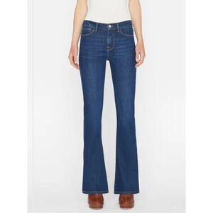 NWT FRAME Le Mini Boot Slit Mid Rise Jeans Majesty Dark Wash Denim Blue 24